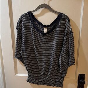 We The Free Striped Black and White Women's Top